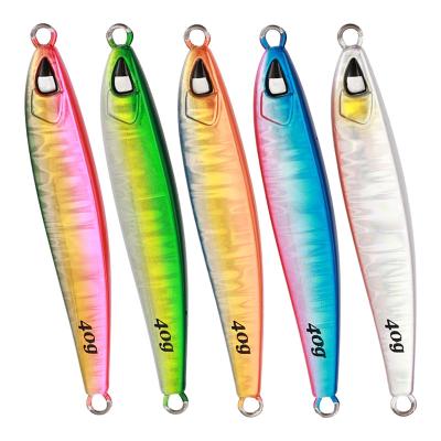 China Custom Artificial Hard Slow Bait Knife Jig 40g 60g 80g 100g Hard Throwing Sardine Fishing Baits Saltwater Metal Baiting Lure QYR04 for sale