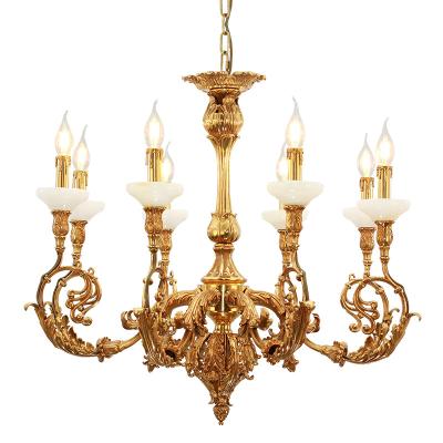 China Modern European Luxury Palace Full Copper Jewellerytop Luxury Ceiling Pendant Lighting Manufacturer Art Deco Chandelier Centerpieces for sale