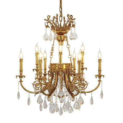 China New Modern Luxury Classic Brass Crystal Moroccan Chandelier Vintage Jewelerytop Chandelier Candle Lamp Pendant Lamp for sale