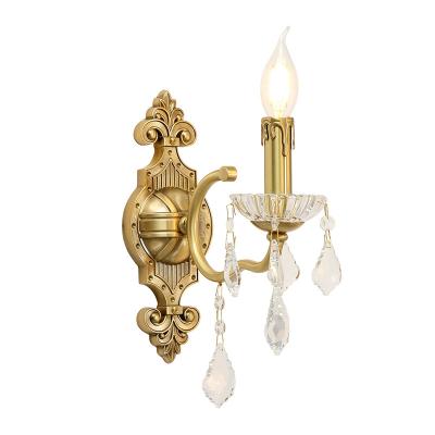 China European and French all-copper wall lamps decoration wall crystal lights for room hotel bedroom bedside for sale