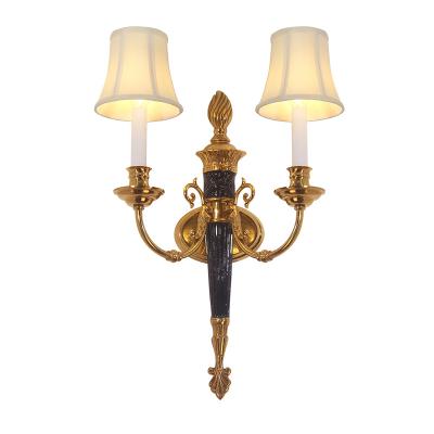 China Jewelerytop luxury sconces color contrast wall lamps metal wall lamp traditional baroque antique brass classic wall light for sale