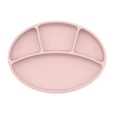 China Modern Silicone Food Dish Silicone Baby Dinner Plate BPA Free Feeding Sets for sale