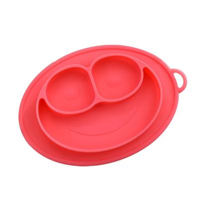 China New Children's Suction Silicone Baby Dish Silicone Baby Suction Dish Divided Feeding Place Mat Set Non-slip Toddlers for sale