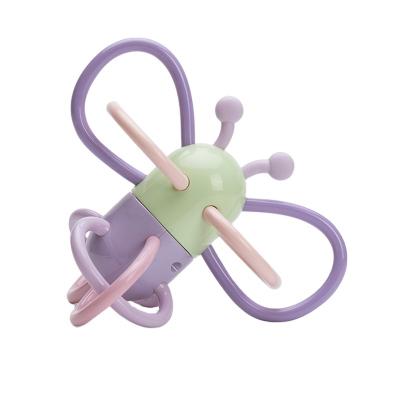 China Soft Toy Molar Stick Hand Hook Ball Baby Teethers Creative Butterfly Teether Baby Teething Toys for sale