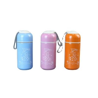 China Sustainable Portable Thermos 320ml Vacuum Flask Stainless Steel Bottle With Rope For Kids Children for sale