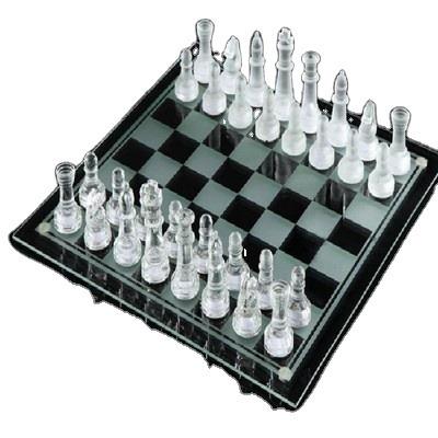 China Chess Game Eco-friendly Glass Board For Adults Chess Pieces Crystal Chess Set Frosted Board Modern Game for sale