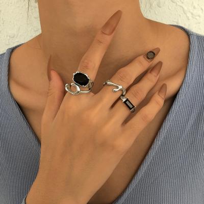 China Simple Design Geometric Irregular Classic Ring Ring Set Vintage Fashion Jewelry Cold Wind FASHIONABLE European Hot Selling Personality Alloy for sale