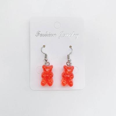 China Wholesale small size gummy earrings fashion stud earrings acrylic resin earring candy bear transparent cute simple FANCY TRENDY color for sale