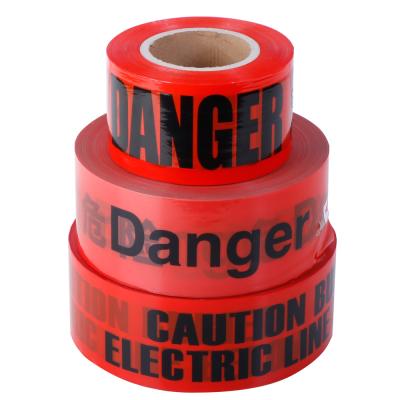 China Strong DANGER Tape Caution Tape Roll 3-Inch Red Non-Adhesive Red Color Non-Adhesive Warning Device for sale