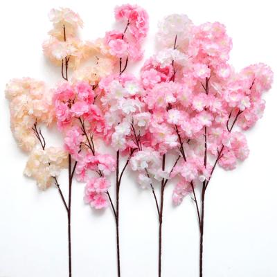 China Eco-friendly Wedding Arch Cipher Trigeminal Flower Artificial Pink Cherry Blossoms for sale