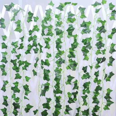 China 81 Simulation Vine Leaf Grape Simulation Winding Cane Eco-friendly Plastic Evergreen Ceiling Leaf Pipe Winding Cane for sale