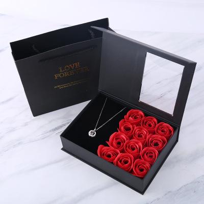 China Other Preserved Roses Soap Forever Rose Lipstick Necklace Rose Soap Flower Gift Box Valentine's Day For Women Girlfriend Mother for sale