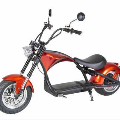 China Unisex Mangosteen M1P EU Warehouse EEC 2000W 30A Lithium Battery Electric Chopper Fat Tire Electric Scooter Citycoco for sale