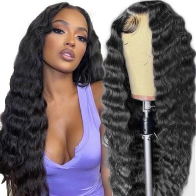 China Other Deep Wave 13x4 13x6 Lace Front Brazilian Thin HD Human Hair Lace Front Wig Human Hair Lace Front Wig for sale