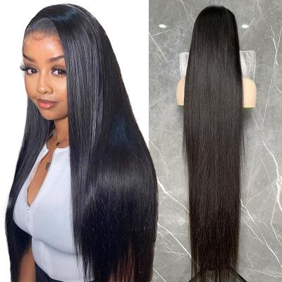 China Wholesale Brazilian Hair Lace Front Wigs Cuticle Aligned Virgin Hair Soft Thick Straight Full Lace Closure Barely Shedding Wigs for sale