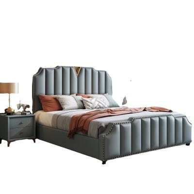 China Sofa Bed Bedroom Furniture Bedroom Bed Queen Size Soft Leather Bed for sale