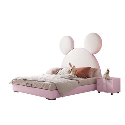 China Modern Children's Furniture Girl Wooden Boy Cute Cartoon Double Bed Kids Bed for sale