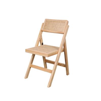 China Eco-friendly Vintage Garden Lounge Cane Rattan Wicker Wooden Folding Chair for sale