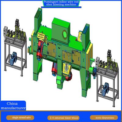 China Online Continuous Wire Rod Shot Blasting Machine with Frequency Control Automation en venta