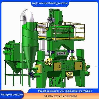 China Customization Blue Color Single Wire Shot Blasting Machine for Rust Removal S2.5-3.0 Te koop