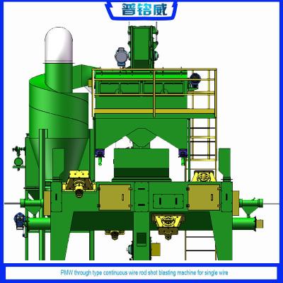 Κίνα Continuous Wire Rod Shot Blasting Machine 3-4 Impeller Heads for Customized Blasting προς πώληση