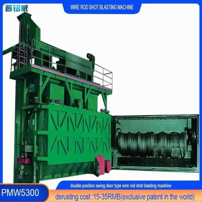 China Wire Surface Derusting Pumingwei 3D Blast Wheels Layout Automatic Shot Blasting Machine à venda