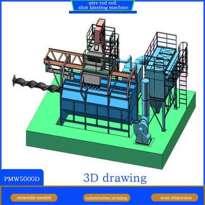 Cina Electric Wire Rod Coil Shot Blasting Machine for Bolts Wire Descaling The Newest Model in vendita