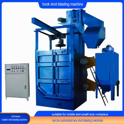 China Customized Single and Double Hook Hanger Shot Blasting Machine for Big Structure Parts zu verkaufen