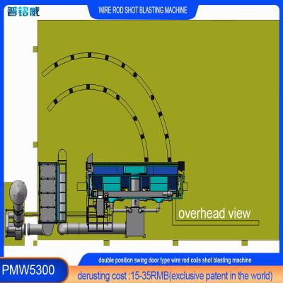 Cina 30kw/Set Impeller Head Power Wire Rod Coil Shot Blasting Machine Blasting Equipment in vendita