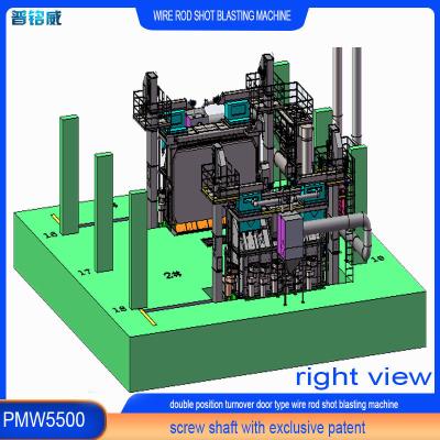 China Wire Rod Coil Shot Blasting Machine with High Cleanliness and Applied Patent Mandrel Te koop