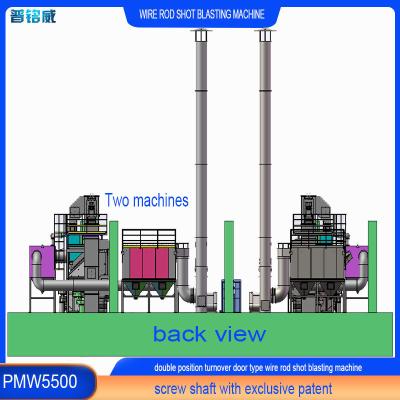 Κίνα 30kw/Set Impeller Head Power Pmw 5500 Wire Rod Shot Blasting Machine 8 Blast Wheels προς πώληση