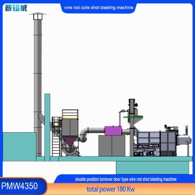 China Customizable PMW4350 Wire Rod Coil Shot Blasting Machine for Wire Surface Derusting for sale