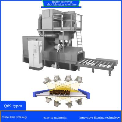 China Electric Roller Conveyor Shot Blasting Cleaning Machine for Cleaning Workpiece Surfaces zu verkaufen