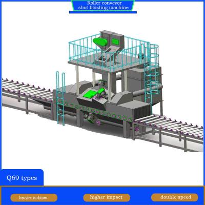 China Blast Wheel PLC Control Roller Conveyor Shot Blasting Machine Electric and Fuel Electric zu verkaufen