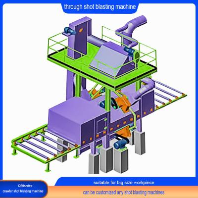 China One Q6930A Steel Plate Pretreatment Production Line Through Type Shot Blasting Machine zu verkaufen