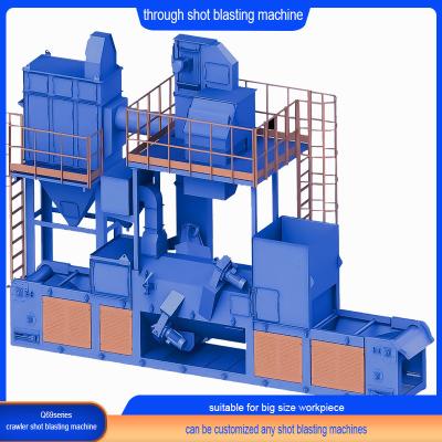 China Electric Fuel High Cleanliness Profiles Roller Through Type Shot Blasting Machine zu verkaufen