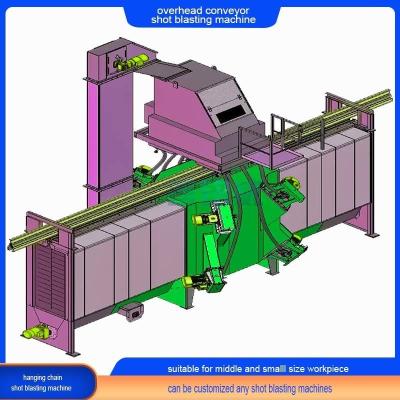 China Overhead Straight Monorail Conveyor Shot Blasting Machine 20 Years Experience Design for sale