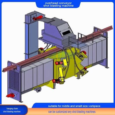 중국 Multiple Hooks Hanger Overhead Monorail Shot Blasting Machine for Welded Structures 판매용