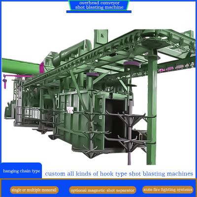 중국 One Continuous Overhead Rail Shot Blasting Machine with Diesel Engines Components 판매용