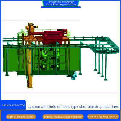 Cina Monorail Hanger Shot Blasting Machine with Sheet Metal Pieces Terms of Payment T/T and So in vendita