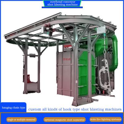 중국 Electric Overhead Monorail Conveyor Shot Blasting Machine with Hook 20 Years Experience 판매용