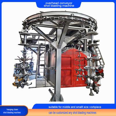 China Qseries Continuous Overhead Chain Conveyor Shot Blasting Machine for Small Objects en venta