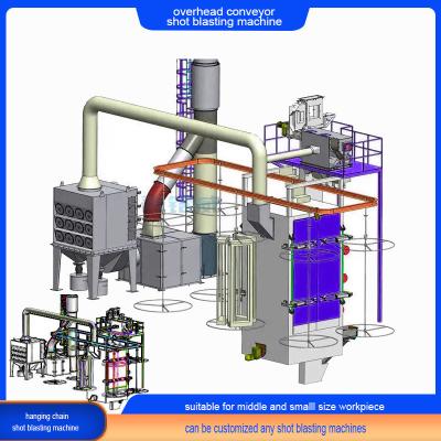 China High Cleanliness Overhead Chain Conveyor Shot Blasting Machine for Aerospace Industry en venta