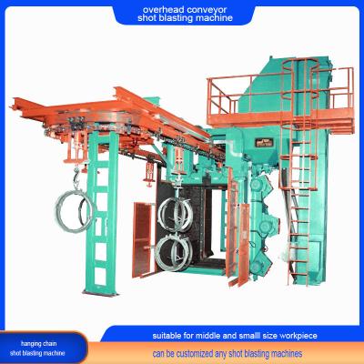 China Automatic Continuous Overhead Rail Conveyor Shot Blasting Machine for Forging Parts en venta