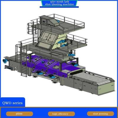 China Wire Mesh Belt Conveyor Shot Blasting Machine for Ferrous and Non-Ferrous Castings for sale