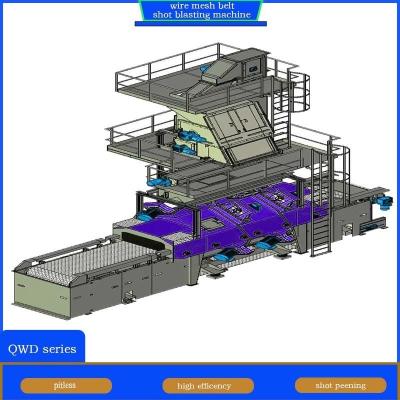 China Automatic Wire Mesh Belt Conveyor Shot Blasting Machine for Automotive Components zu verkaufen