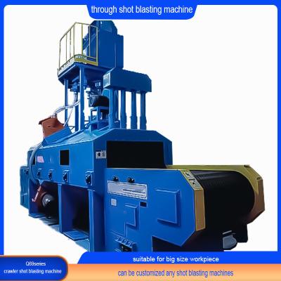 China Electric Mesh Belt Shot Blasting Machine for Aluminium Alloy Castings Yellow and Blue à venda