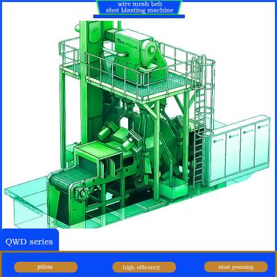 Κίνα Electric Wire Mesh Belt Shot Blasting Machine with 4 Blast Wheels and Good Continuity προς πώληση