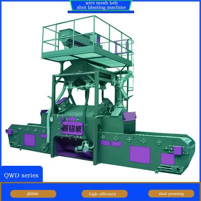 China 170 Qwd Wire Mesh Belt Shot Blasting Machine with Abrasive Flow Rate 10*120 Kg/Min for sale