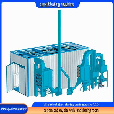 China Derusting Sand Blasting Room and Affordable with Horizontal Layout for sale